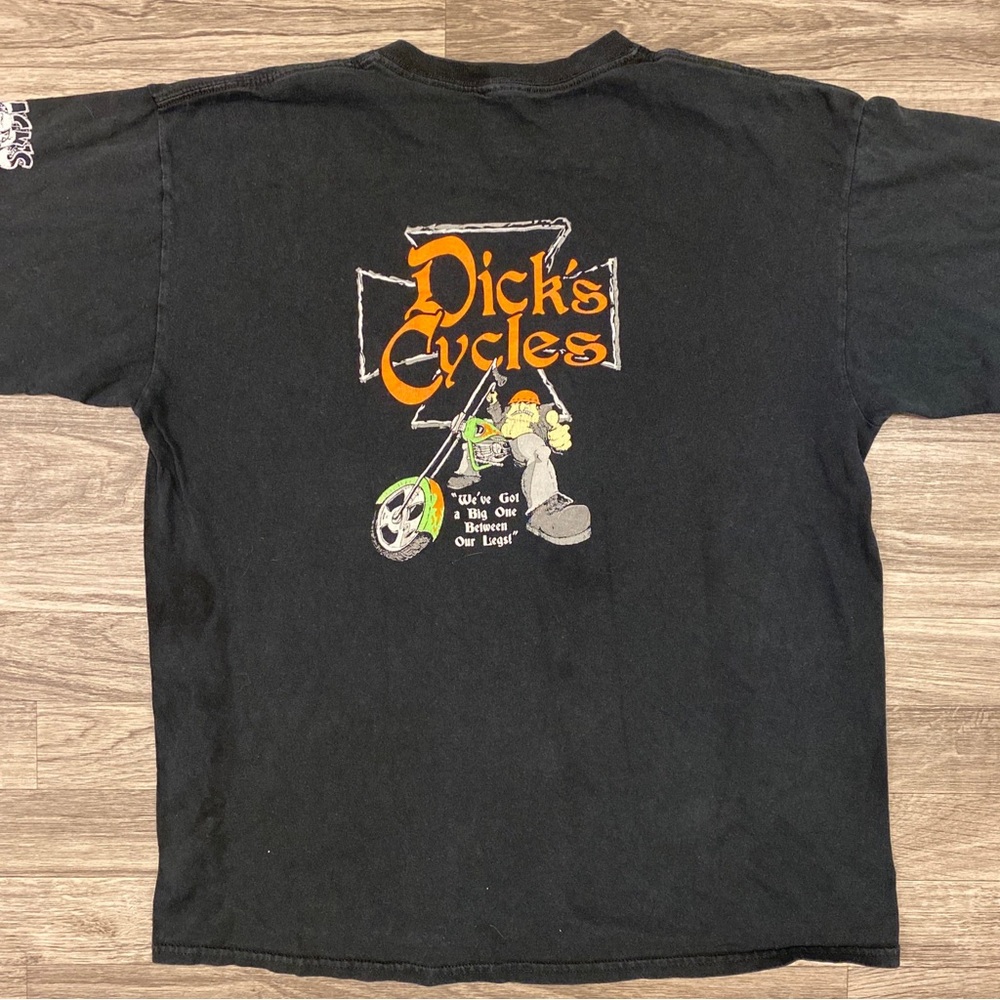 Y2K VTG Dick’s Cycles Resort T-Shirt L Measurement Blk Motorcycle